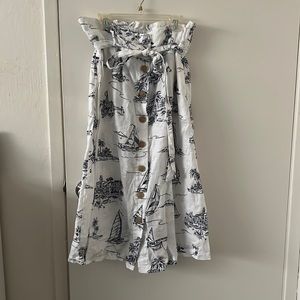 Midi 100% linen skirt